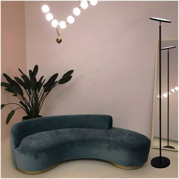 Lámpara de Pie LED Dencel, 24 W, 3CCT, Dimmable, 2200 lm, Negra, Ø25 x 175 cm CRISTALRECORD