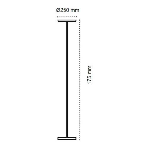 Lámpara de Pie LED Dencel, 24 W, 3CCT, Dimmable, 2200 lm, Negra, Ø25 x 175 cm CRISTALRECORD