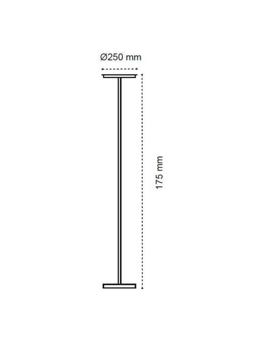 Lámpara de Pie LED Dencel, 24 W, 3CCT, Dimmable, 2200 lm, Negra, Ø25 x 175 cm CRISTALRECORD