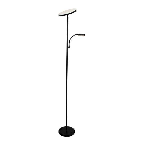 Lámpara de Pie LED Dencel, 30+6 W, 3CCT, Dimmable, 3000 lm, Negra, Ø25 x 175 cm CRISTALRECORD