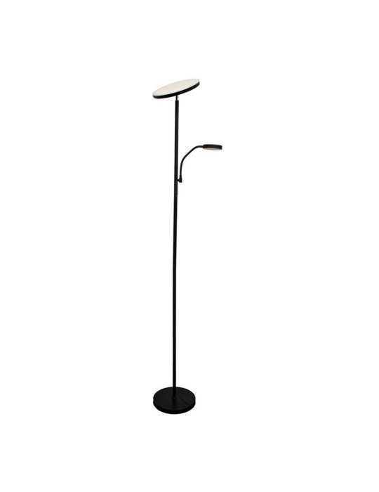 Lámpara de Pie LED Dencel, 30+6 W, 3CCT, Dimmable, 3000 lm, Negra, Ø25 x 175 cm CRISTALRECORD