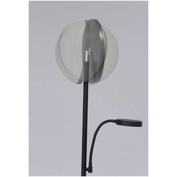 Lámpara de Pie LED Dencel, 30+6 W, 3CCT, Dimmable, 3000 lm, Negra, Ø25 x 175 cm CRISTALRECORD