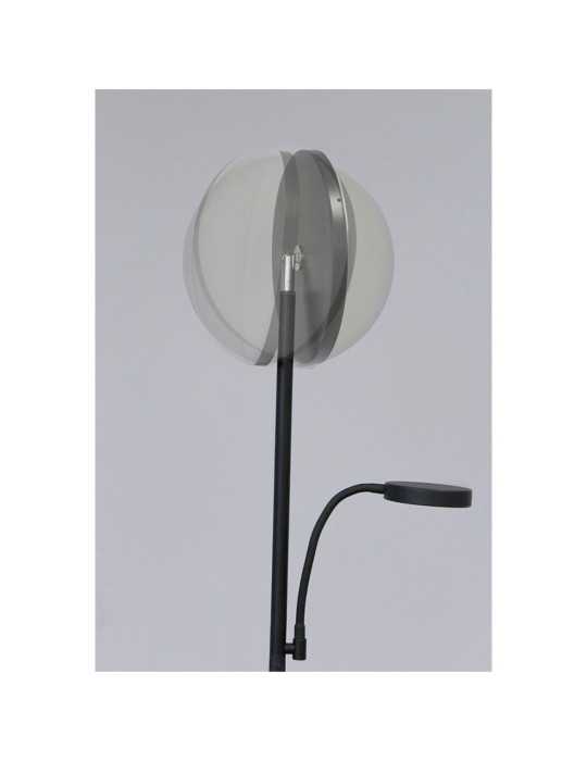 Lámpara de Pie LED Dencel, 30+6 W, 3CCT, Dimmable, 3000 lm, Negra, Ø25 x 175 cm CRISTALRECORD