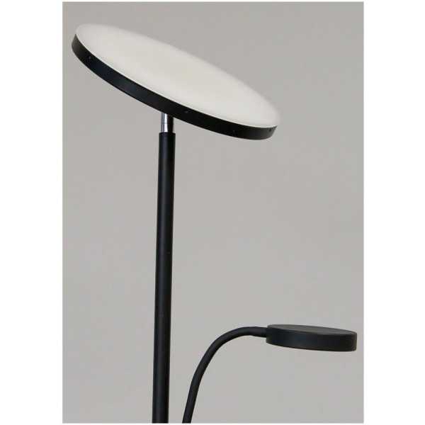 Lámpara de Pie LED Dencel, 30+6 W, 3CCT, Dimmable, 3000 lm, Negra, Ø25 x 175 cm CRISTALRECORD