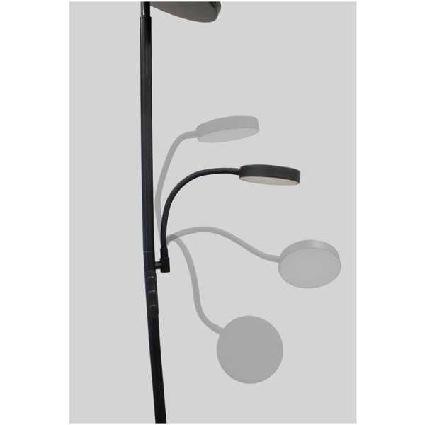 Lámpara de Pie LED Dencel, 30+6 W, 3CCT, Dimmable, 3000 lm, Negra, Ø25 x 175 cm CRISTALRECORD