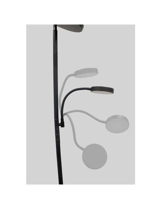 Lámpara de Pie LED Dencel, 30+6 W, 3CCT, Dimmable, 3000 lm, Negra, Ø25 x 175 cm CRISTALRECORD