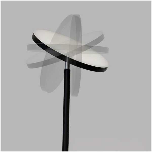 Lámpara de Pie LED Dencel, 30+6 W, 3CCT, Dimmable, 3000 lm, Negra, Ø25 x 175 cm CRISTALRECORD