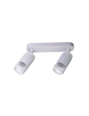 Foco 2 Elementos Sahara Arenado, GU10, 10W (Bombillas No Incluidas), Blanco, 30 x 6 x 21 cm CRISTALRECORD