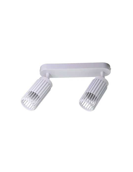 Foco 2 Elementos Sahara Arenado, GU10, 10W (Bombillas No Incluidas), Blanco, 30 x 6 x 21 cm CRISTALRECORD