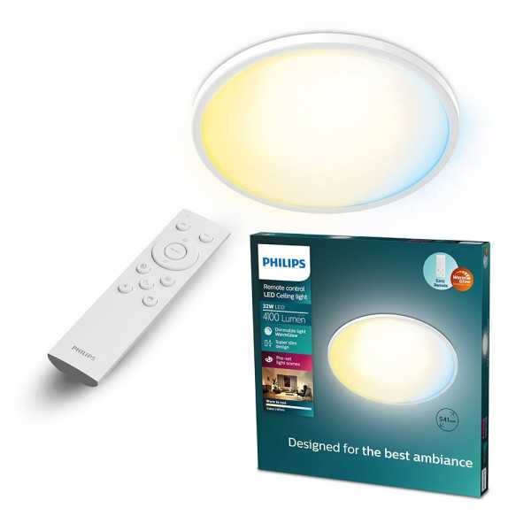 Plafón Redondo Blanco Valen, 32 W, 4100 Im, 2200-6500 K, Ø541 x 28 mm PHILIPS