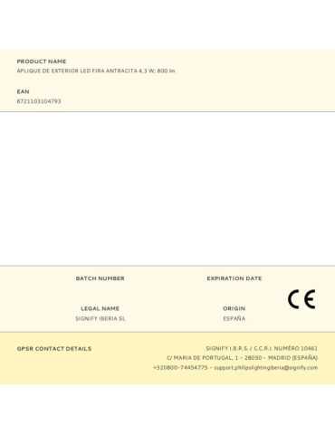 Aplique de Exterior LED Fira Antracita 4,3 W, 800 lm PHILIPS 2