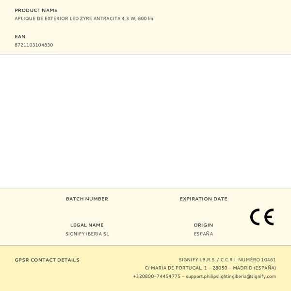 Aplique de Exterior LED Zyre Antracita 4,3 W, 800 lm PHILIPS