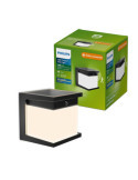 Aplique LED Solar Diara, Negro, 3,8 W, 400/10 Im, 2700 K PHILIPS