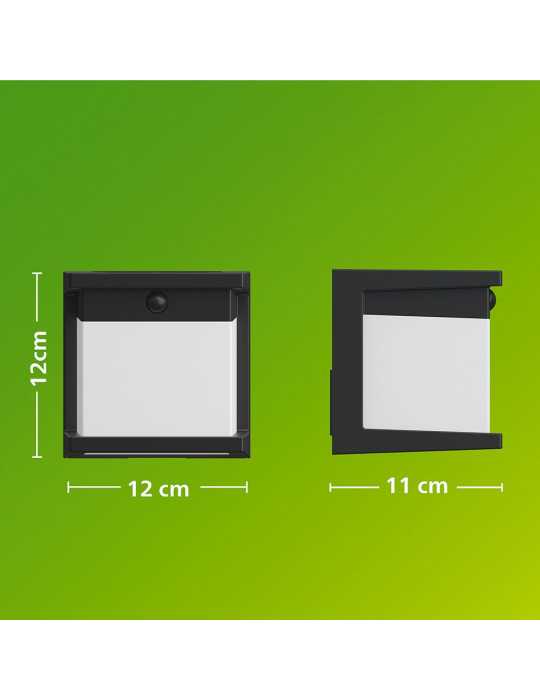 Aplique LED Solar Diara, Negro, 3,8 W, 400/10 Im, 2700 K PHILIPS