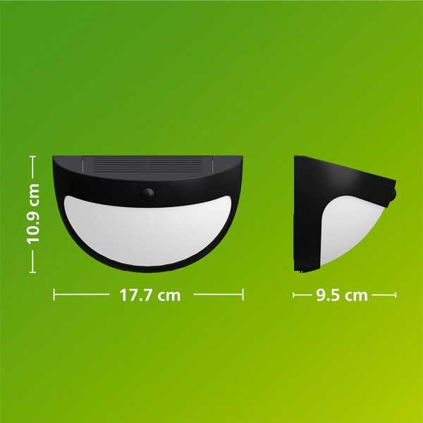 Aplique Solar Swyn Negro 3,8 W, 400/10 Im, 2700 K PHILIPS