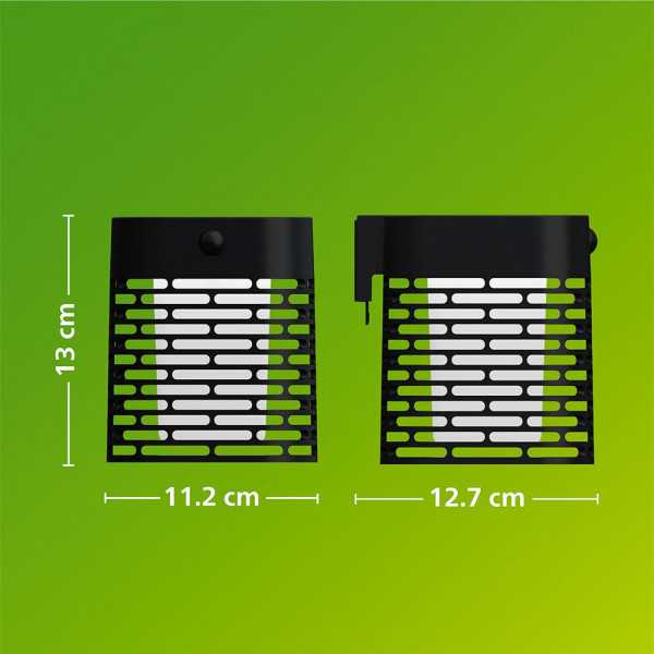 Aplique Solar LED Hara Negro 3,8 W, 400/10 lm, 2700 K PHILIPS