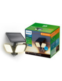 Luz de Seguridad Solar Zyren Negra, 24,5 W, 4000/50 Im, 3000 K PHILIPS