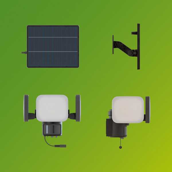 Luz de Seguridad Solar Zyren Negra, 24,5 W, 4000/50 Im, 3000 K PHILIPS