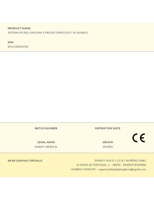 Sistema de Riel Easylink 3 Proyectores, Zilo, 5 W, Blanco PHILIPS