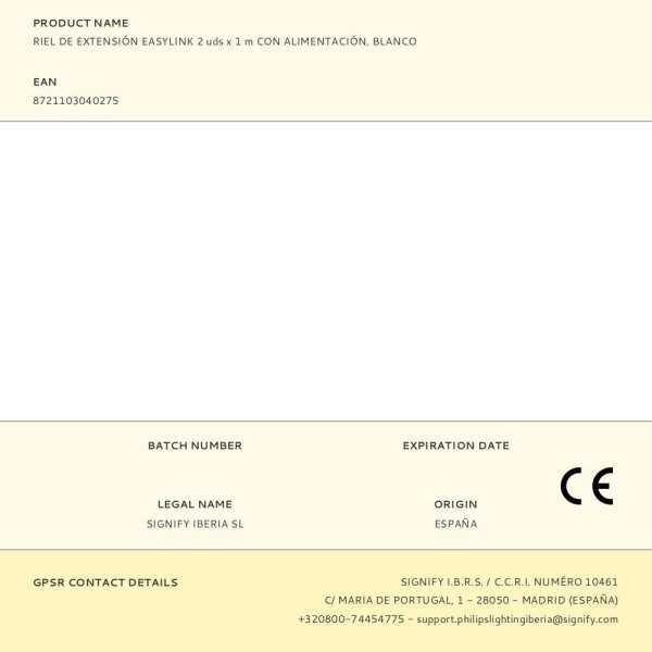 Riel de Extensión Easylink 2 uds x 1 m con Alimentación, Blanco PHILIPS