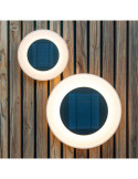 Aplique LED Solar Wally 27, Blanco, Ø27 x 5 cm NEW GARDEN