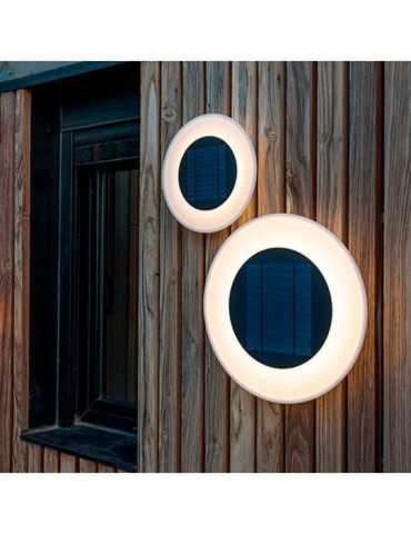 Aplique LED Solar Wally 27, Blanco, Ø27 x 5 cm NEW GARDEN 2