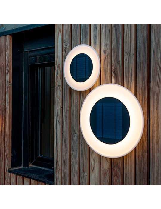 Aplique LED Solar Wally 27, Blanco, Ø27 x 5 cm NEW GARDEN