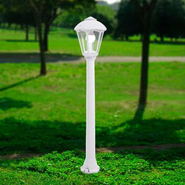 Farol Baliza con Poste Giaffa/Giampy, E27, Blanco, Ø210 x 995 mm FUMAGALLI