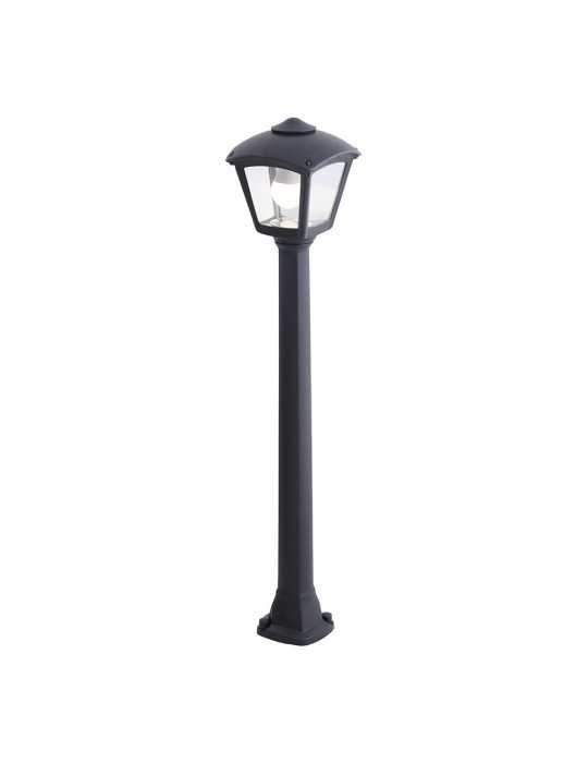 Farol Baliza con Poste Giaffa/Roby, Transparente, E27, Negro, 195 x 195 x 945 mm FUMAGALLI