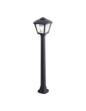 Farol Baliza con Poste Giaffa/Roby, Transparente, E27, Negro, 195 x 195 x 945 mm FUMAGALLI
