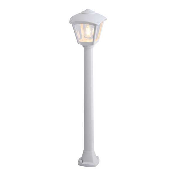 Farol Baliza con Poste Giaffa/Roby, Transparente, E27, Blanco, 195 x 195 x 945 mm FUMAGALLI