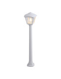 Farol Baliza con Poste Giaffa/Roby, Transparente, E27, Blanco, 195 x 195 x 945 mm FUMAGALLI