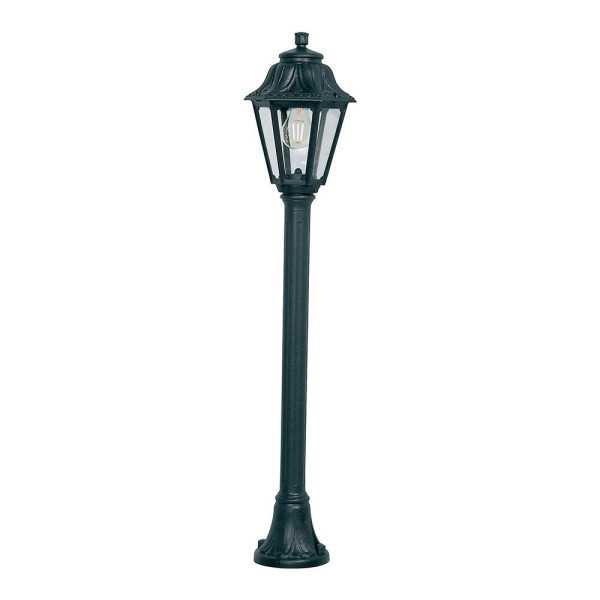 Farol Baliza con Poste Mizar/Anna, Transparente, E27, Negro, Ø220 x 1100 mm FUMAGALLI