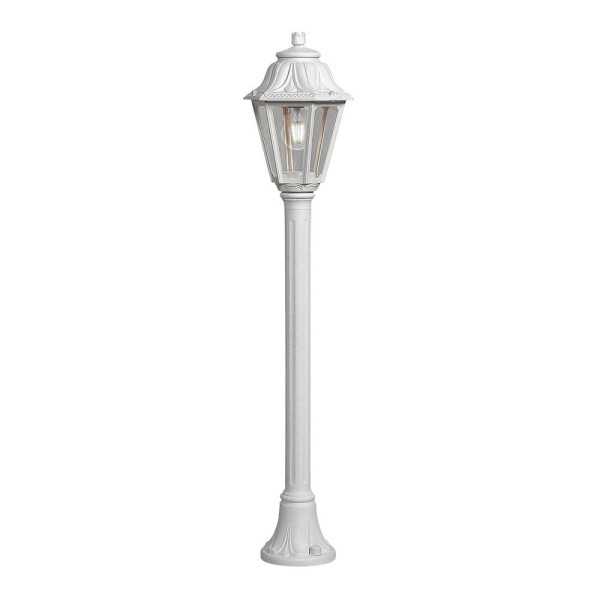 Farol Baliza con Poste Mizar/Anna, Transparente, E27, Blanco, Ø220 x 1100 mm FUMAGALLI
