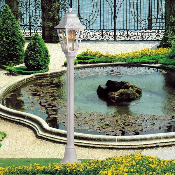Farol Baliza con Poste Mizar/Anna, Transparente, E27, Blanco, Ø220 x 1100 mm FUMAGALLI