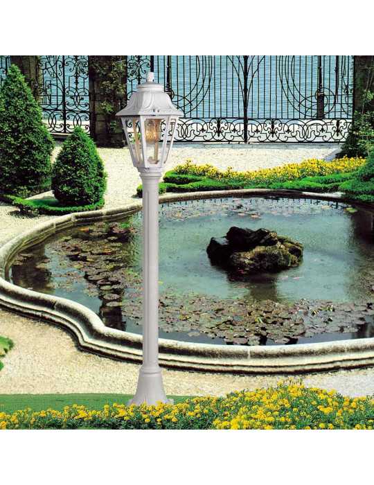 Farol Baliza con Poste Mizar/Anna, Transparente, E27, Blanco, Ø220 x 1100 mm FUMAGALLI
