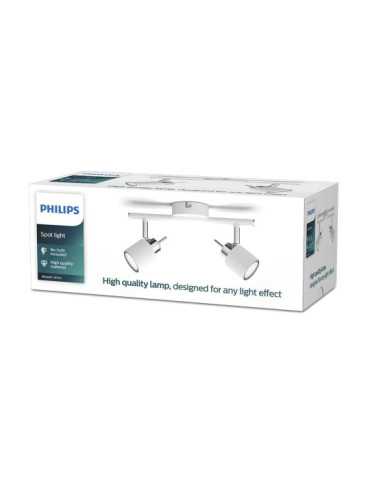 Foco 2 Elementos Meranti GU10 (Bombilla No Incluida) Color Blanco 8 x 15,5 x 27,4 cm PHILIPS 2