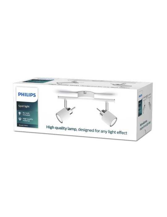 Foco 2 Elementos Meranti GU10 (Bombilla No Incluida) Color Blanco 8 x 15,5 x 27,4 cm PHILIPS