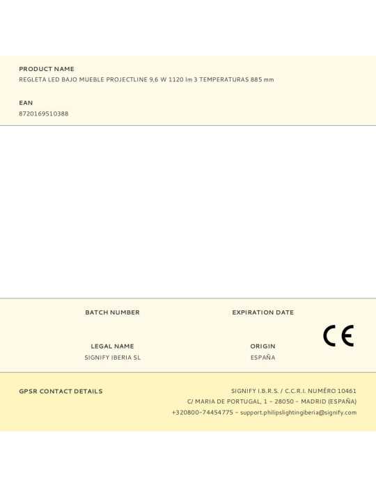 Regleta LED Bajo Mueble Projectline 9,6 W 1120 lm 3CCT 885 mm PHILIPS