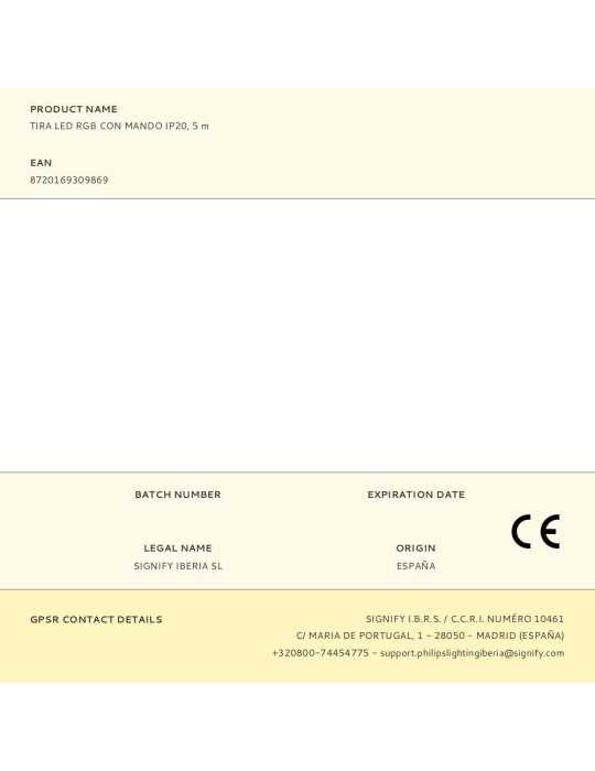 Tira LED RGB con Mando IP20, 5 m PHILIPS