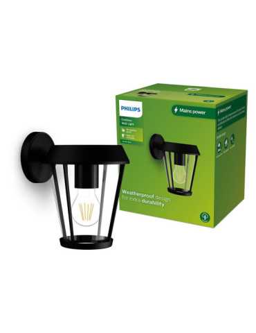 Aplique Exterior Sunera E27 25 w sin Bombilla, Color Negro, Luz Hacia Abajo PHILIPS 2
