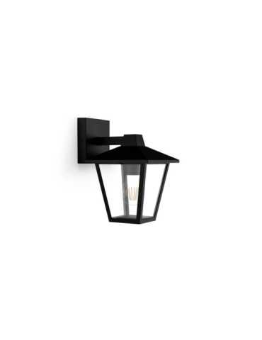 Aplique Exterior Kinno E27 25 w sin Bombilla, Color Negro, Luz Hacia Abajo PHILIPS