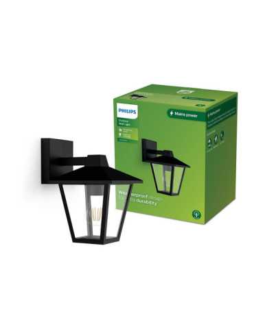 Aplique Exterior Kinno E27 25 w sin Bombilla, Color Negro, Luz Hacia Abajo PHILIPS 2