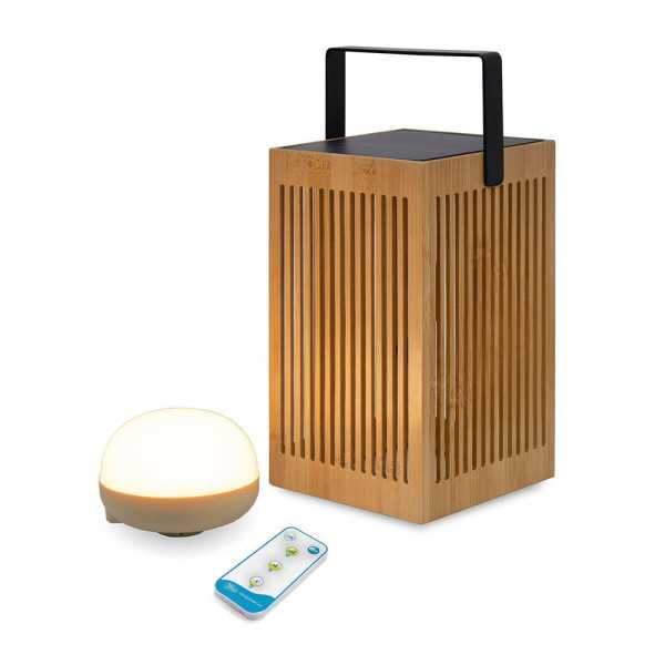 Farol Solar de Mano Okinawa, con Bombilla Recargable, 14 x 14 x 24 cm NEW GARDEN
