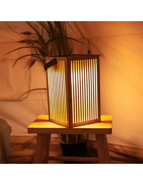 Farol Solar de Mano Okinawa, con Bombilla Recargable, 14 x 14 x 24 cm NEW GARDEN