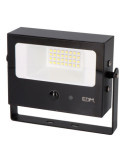 Foco Proyector Solar Auto Basculante, 10 W, 1800 lm, 6500 K, con Sensor Movimiento, Negro EDM