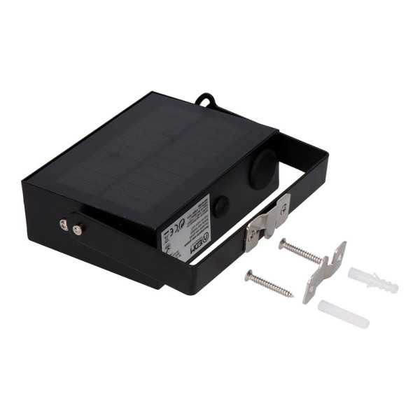 Foco Proyector Solar Auto Basculante, 10 W, 1800 lm, 6500 K, con Sensor Movimiento, Negro EDM
