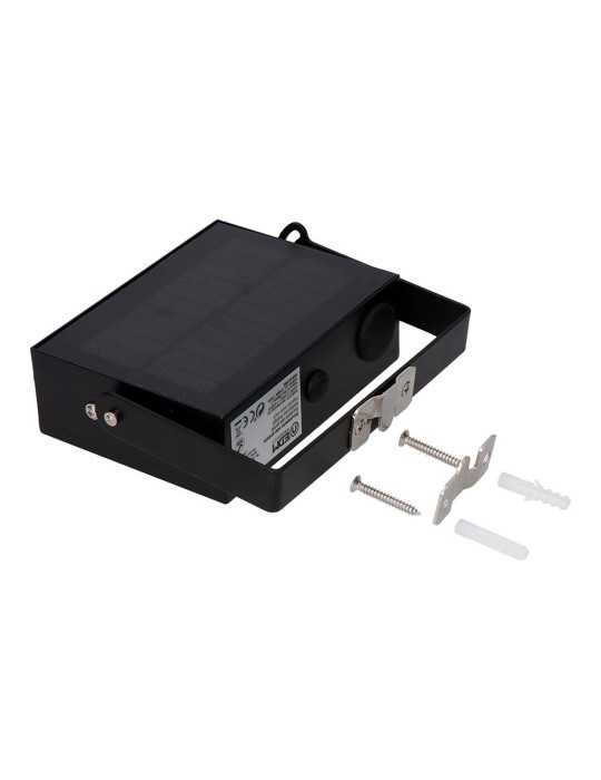 Foco Proyector Solar Auto Basculante, 10 W, 1800 lm, 6500 K, con Sensor Movimiento, Negro EDM