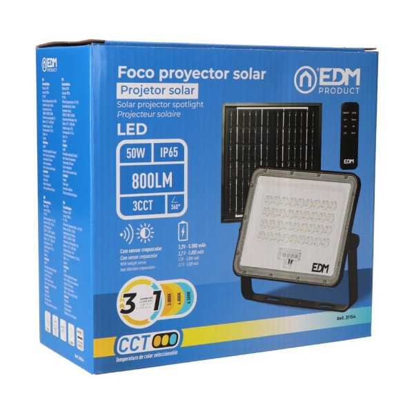 Foco Proyector LED Solar 3CCT 50 W 800 lm EDM