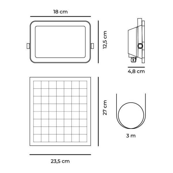 Foco Proyector LED Solar 3CCT 100 W 1200 lm EDM